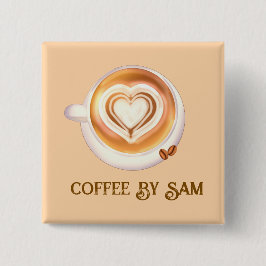 Bóton Quadrado 5.08cm Café Cappuccino