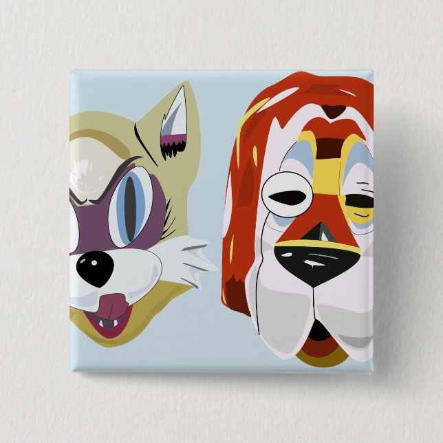 Bóton Quadrado 5.08cm Café da manhã nos botões de máscara da Tiffany (Frente)