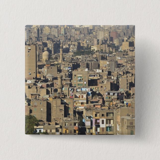 Bóton Quadrado 5.08cm Cairo Cityscape (Frente)