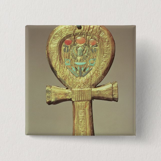 Bóton Quadrado 5.08cm Caixa do espelho sob a forma de um ankh (Frente)