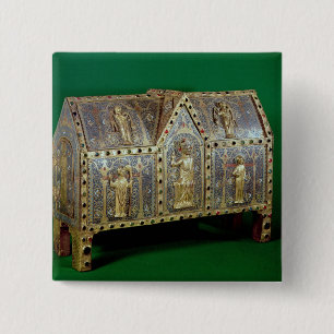 Bóton Quadrado 5.08cm Caixa do relicário de St. Calminius, Limoges