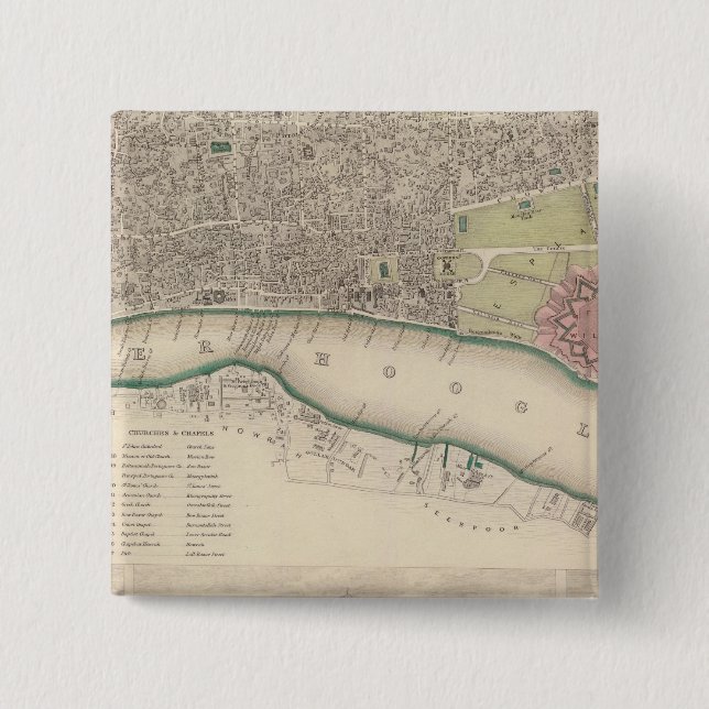 Bóton Quadrado 5.08cm Calcutá (Frente)