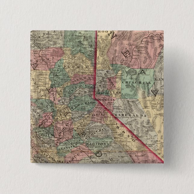 Bóton Quadrado 5.08cm Califórnia, Nevada 2 (Frente)