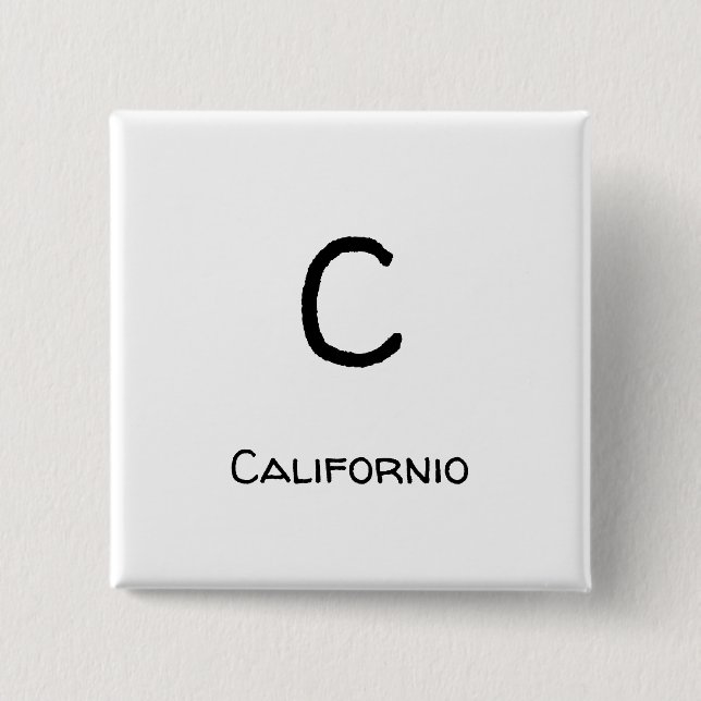 Bóton Quadrado 5.08cm Califórnio - C (Frente)
