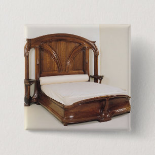 Bóton Quadrado 5.08cm Cama de Nouveau da arte, 1900