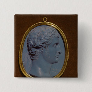Bóton Quadrado 5.08cm Cameo que carrega o perfil de Tiberius