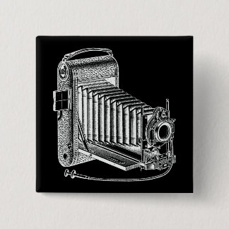 Bóton Quadrado 5.08cm Câmera do vintage - fotografia antiga das câmeras