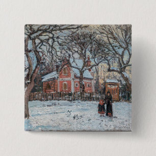 Bóton Quadrado 5.08cm Camille Pissarro - Chataigniers a Louvecienne