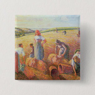 Bóton Quadrado 5.08cm Camille Pissarro os Gleaners, 1889