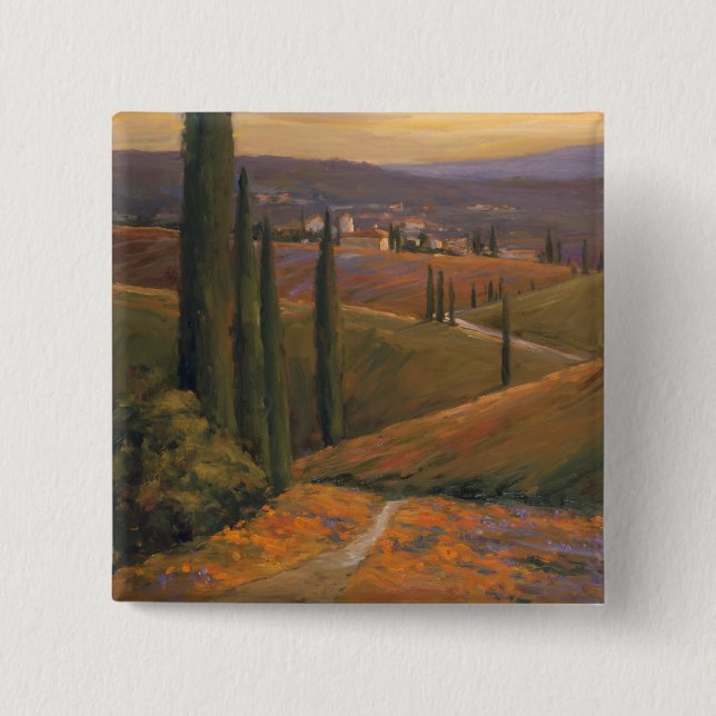 Bóton Quadrado 5.08cm Caminhada da tarde mim (Frente)