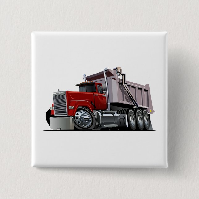 Bóton Quadrado 5.08cm Caminhão de animação (Frente)
