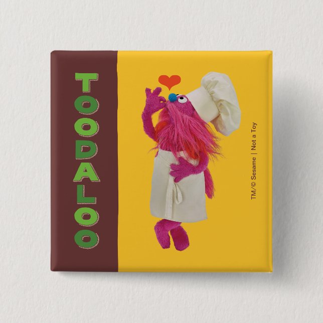 Bóton Quadrado 5.08cm Caminhão Foodie do Monstro do Biscoito | Toodaloo (Frente)