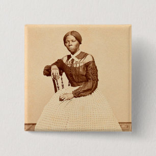 Bóton Quadrado 5.08cm Caminho de Ferro Subterrâneo Harriet Tubman