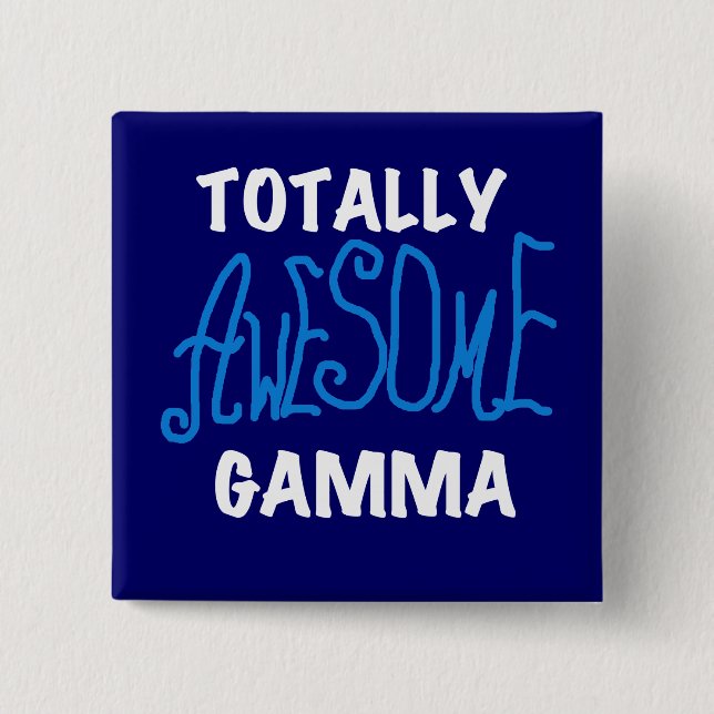Bóton Quadrado 5.08cm Camiseta azul e presentes da gama totalmente (Frente)