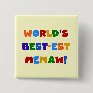 Bóton Quadrado 5.08cm Camiseta brilhante das cores do Melhor-est Memaw d