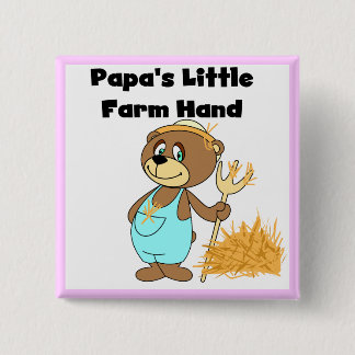 Bóton Quadrado 5.08cm Camiseta e presentes da mão de fazenda da papá
