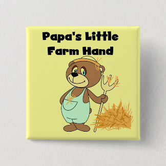 Bóton Quadrado 5.08cm Camiseta e presentes da mão de fazenda da papá pou