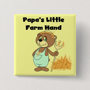 Bóton Quadrado 5.08cm Camiseta e presentes da mão de fazenda da papá pou