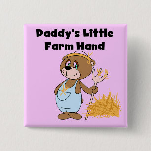 Bóton Quadrado 5.08cm Camiseta e presentes da mão de fazenda do pai pouc