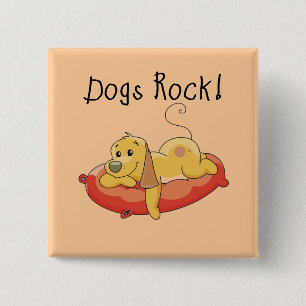 Bóton Quadrado 5.08cm Camiseta e presentes da rocha dos cães