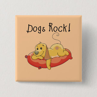 Bóton Quadrado 5.08cm Camiseta e presentes da rocha dos cães