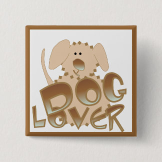 Bóton Quadrado 5.08cm Camiseta e presentes do amante do cão de Brown