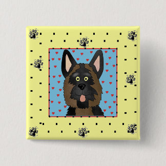 Bóton Quadrado 5.08cm Camiseta e presentes do cão de german shepherd