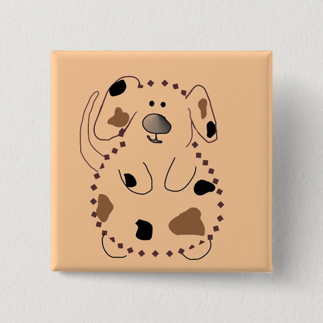 Bóton Quadrado 5.08cm Camiseta e presentes do cão dos desenhos animados (Frente)