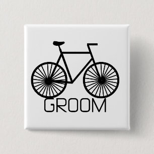 Bóton Quadrado 5.08cm Camiseta e presentes do noivo da bicicleta