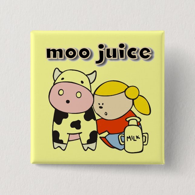 Bóton Quadrado 5.08cm Camiseta e presentes do suco do MOO (Frente)