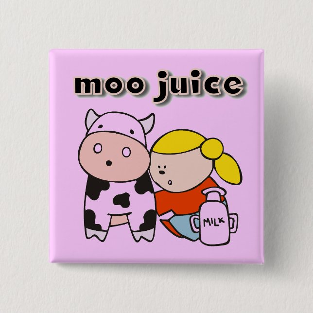 Bóton Quadrado 5.08cm Camiseta e presentes do suco do MOO (Frente)