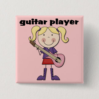 Bóton Quadrado 5.08cm Camiseta e presentes fêmeas do guitarrista