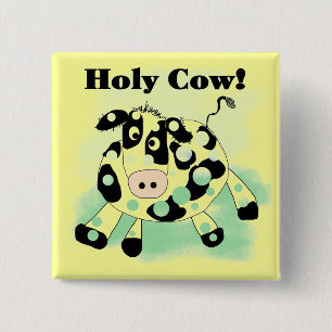 Bóton Quadrado 5.08cm Camiseta e presentes santamente da vaca
