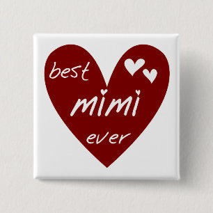 Bóton Quadrado 5.08cm Camiseta Mimi e os presentes do coração vermelho o