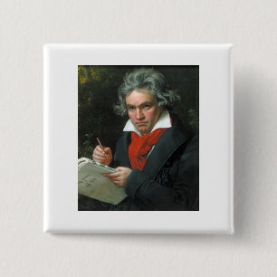 Bóton Quadrado 5.08cm Camisetas e Colecionáveis de Beethoven de Presente