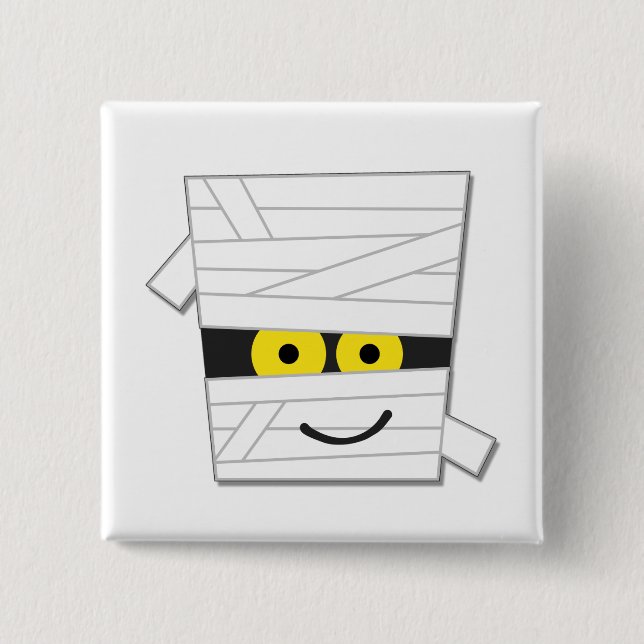 Bóton Quadrado 5.08cm Camisetas e presentes da múmia do Halloween (Frente)