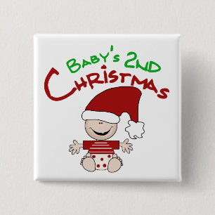 Bóton Quadrado 5.08cm Camisetas e presentes de Natal de segundo bebê
