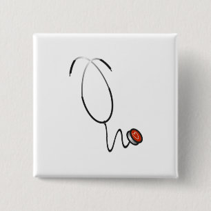 Bóton Quadrado 5.08cm Camisetas e presentes do estetoscópio