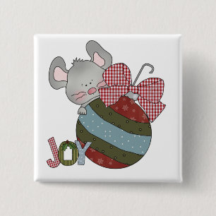 Bóton Quadrado 5.08cm Camisetas e presentes no feriado do mouse Joy