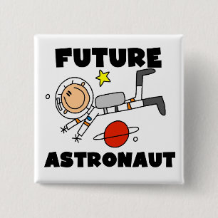 Bóton Quadrado 5.08cm Camisetas e Presentes para Futuros Astronautas