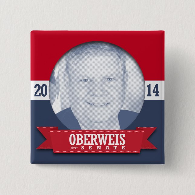 BÓTON QUADRADO 5.08CM CAMPANHA JIM OBERWEIS (Frente)