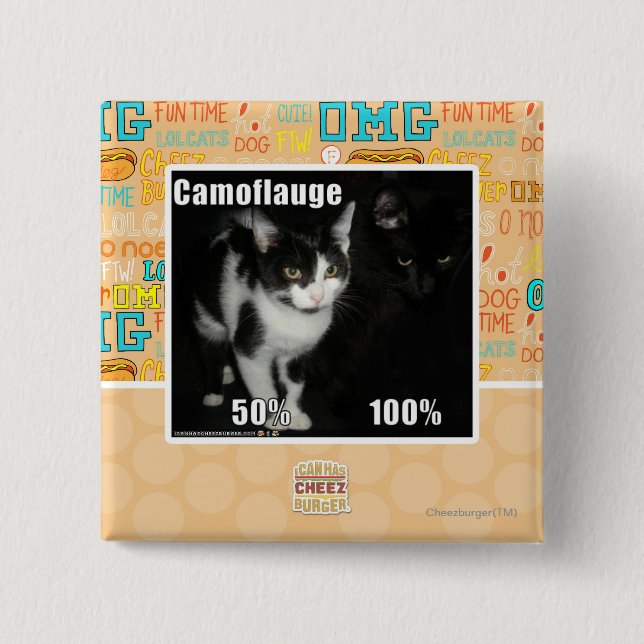 Bóton Quadrado 5.08cm Camuflagem (Frente)