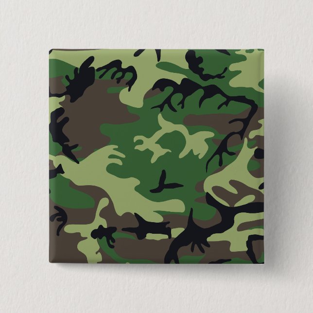 Bóton Quadrado 5.08cm Camuflagem Militar (Frente)