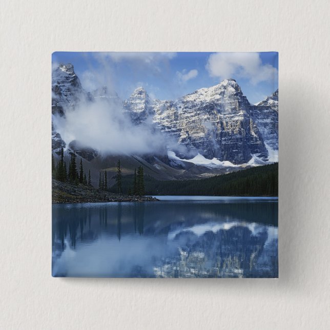 Bóton Quadrado 5.08cm Canadá, Alberta, Parque Nacional Banff, Lago (Frente)
