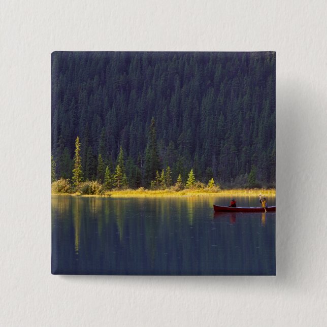 Bóton Quadrado 5.08cm Canadá, Alberta, Parque Nacional Baniff. Dois garo (Frente)