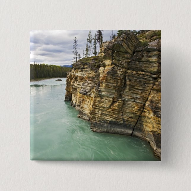 Bóton Quadrado 5.08cm Canadá, Alberta, Parque Nacional Jasper, Athabasca (Frente)