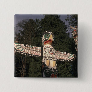 Bóton Quadrado 5.08cm Canadá, Colúmbia Britânica, Vancouver. Nativo