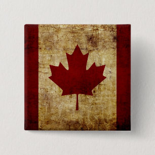 Bóton Quadrado 5.08cm Canada/grunged Flag