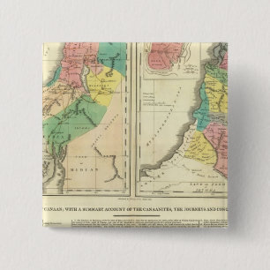 Bóton Quadrado 5.08cm Canadá - Mapa do Atlas de Israel