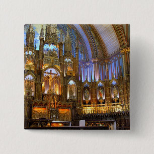 Bóton Quadrado 5.08cm Canadá, Quebec, Montreal. Interior de Notre